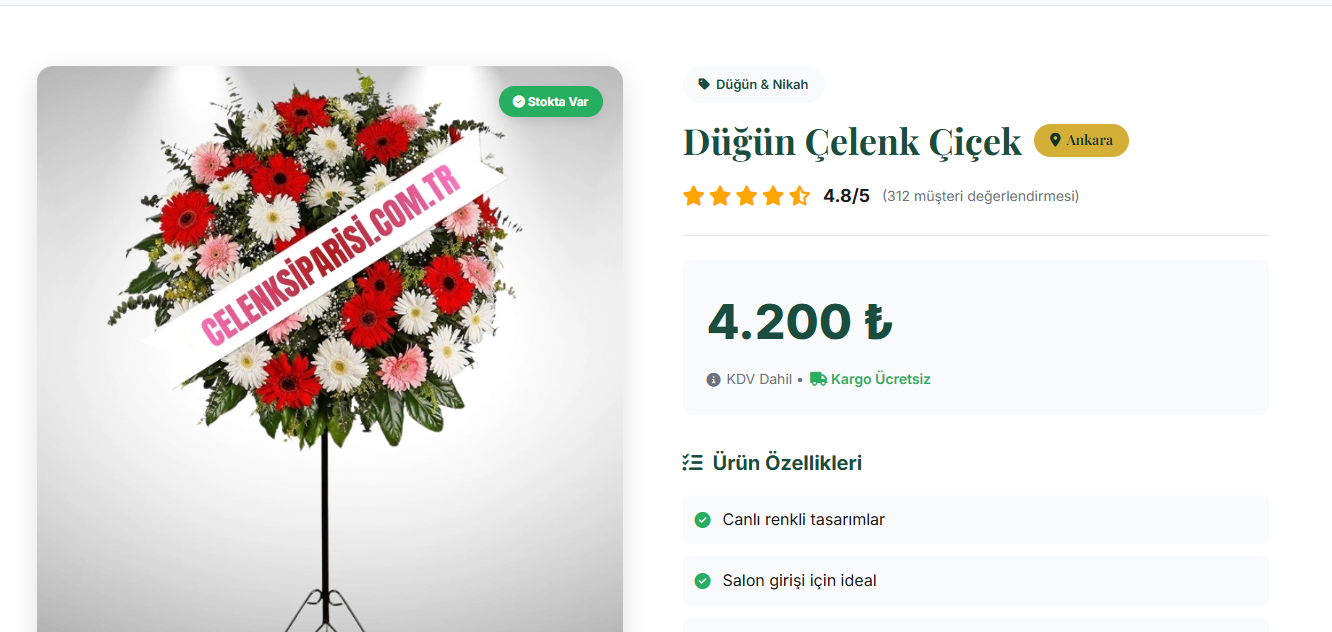 Ankara Çankaya Dikmen Çelenk Siparişi